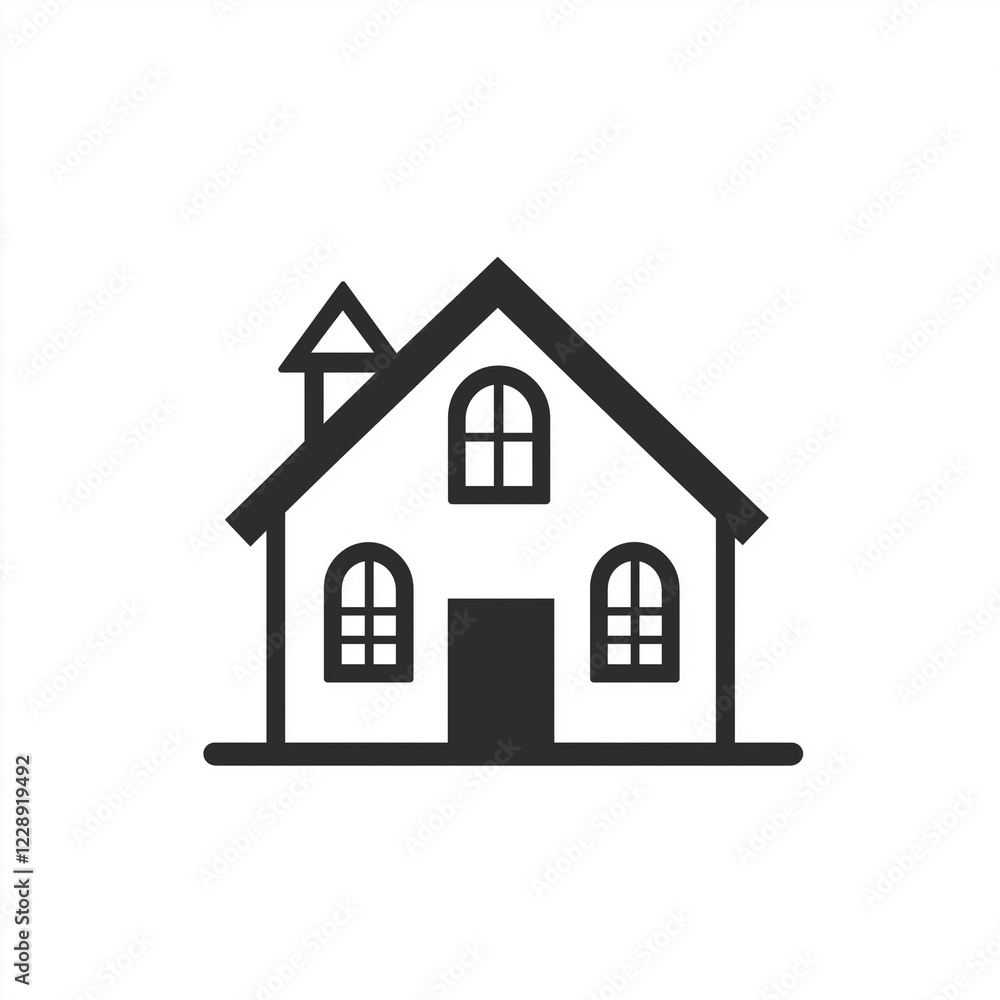 House silhouette against a white background House silhouette against a white background