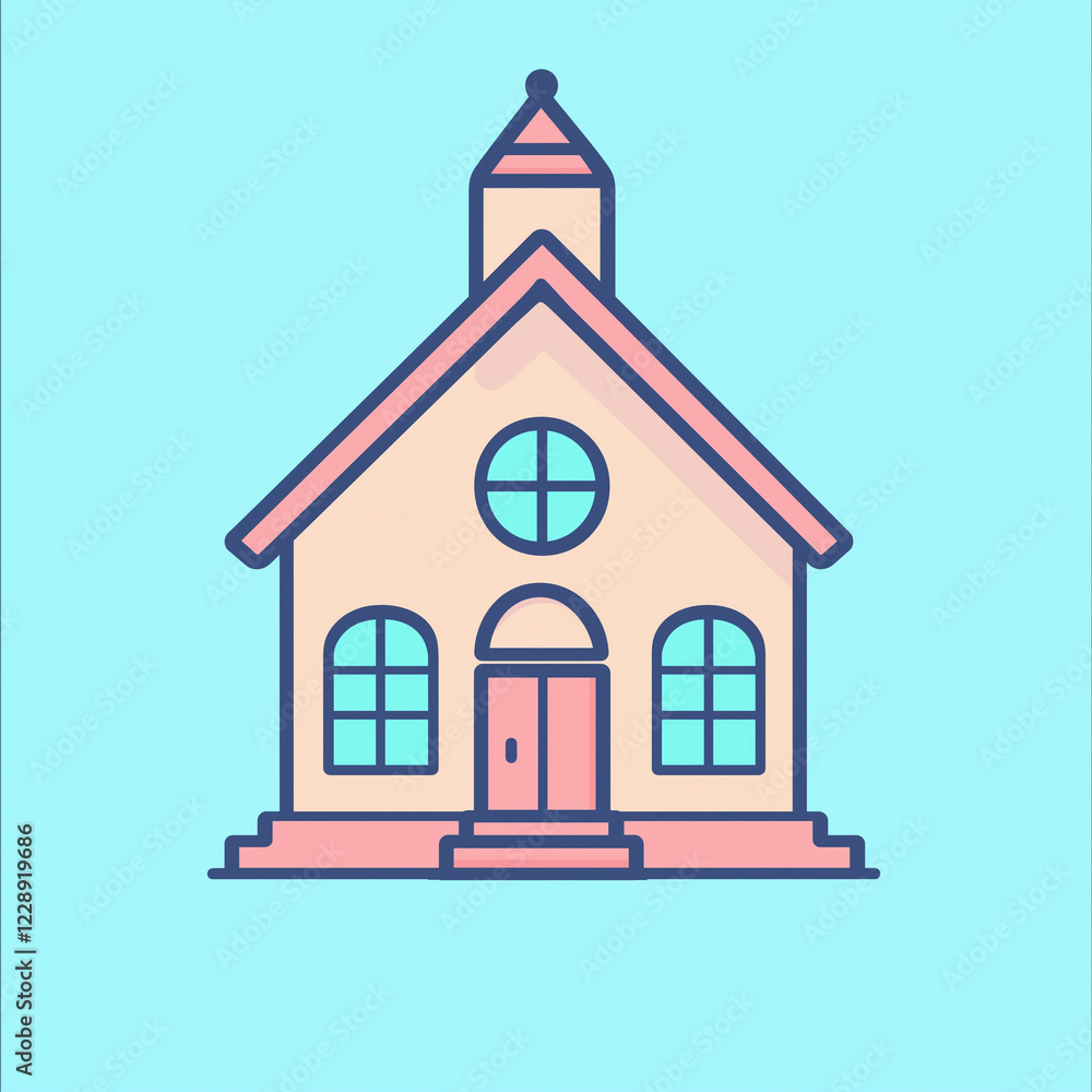 Illustration of a house on a blue background Illustration of a house on a blue background