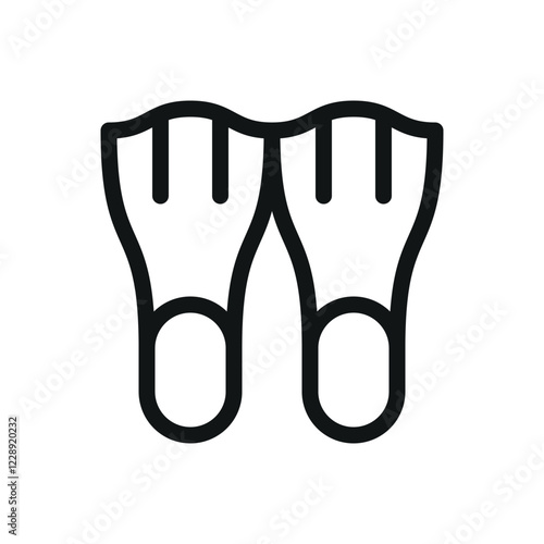 Dive fins line icon, diving flippers vector symbol with editable stroke