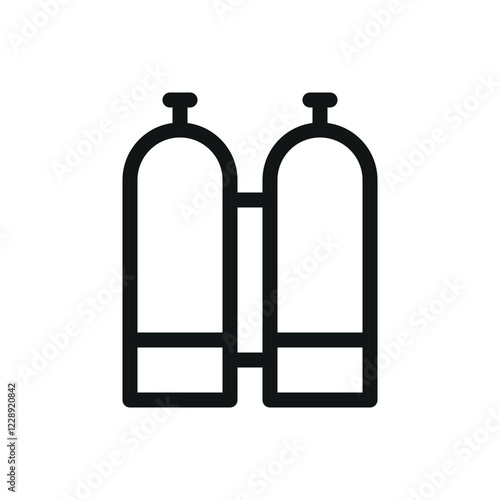 Diving tanks line icon, dive scuba tank vector symbol with editable stroke