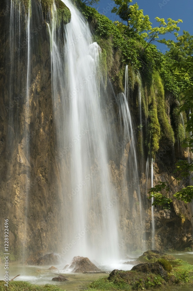 Waterfall, Plitvice Lakes National Park, Jezera, Lika-Senj County, Croatia, Europe Waterfall, Plitvice Lakes National Park, Jezera, Lika-Senj County, Croatia, Europe
