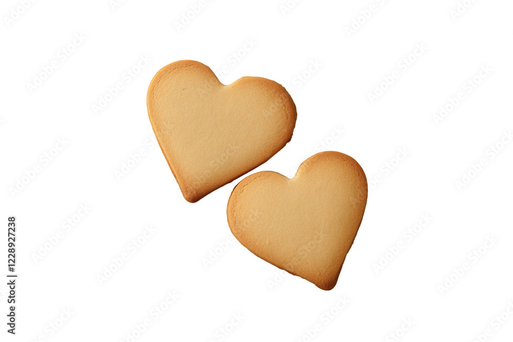 heart shaped cookie isolated on transparent background Generative Ai. heart shaped cookie isolated on transparent background Generative Ai.