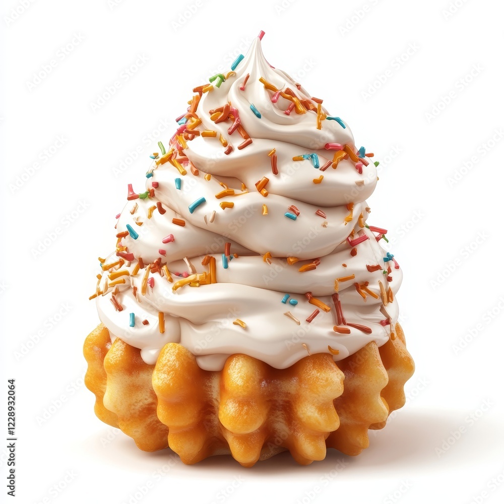 Obraz premium Funnel cake isolated on white background