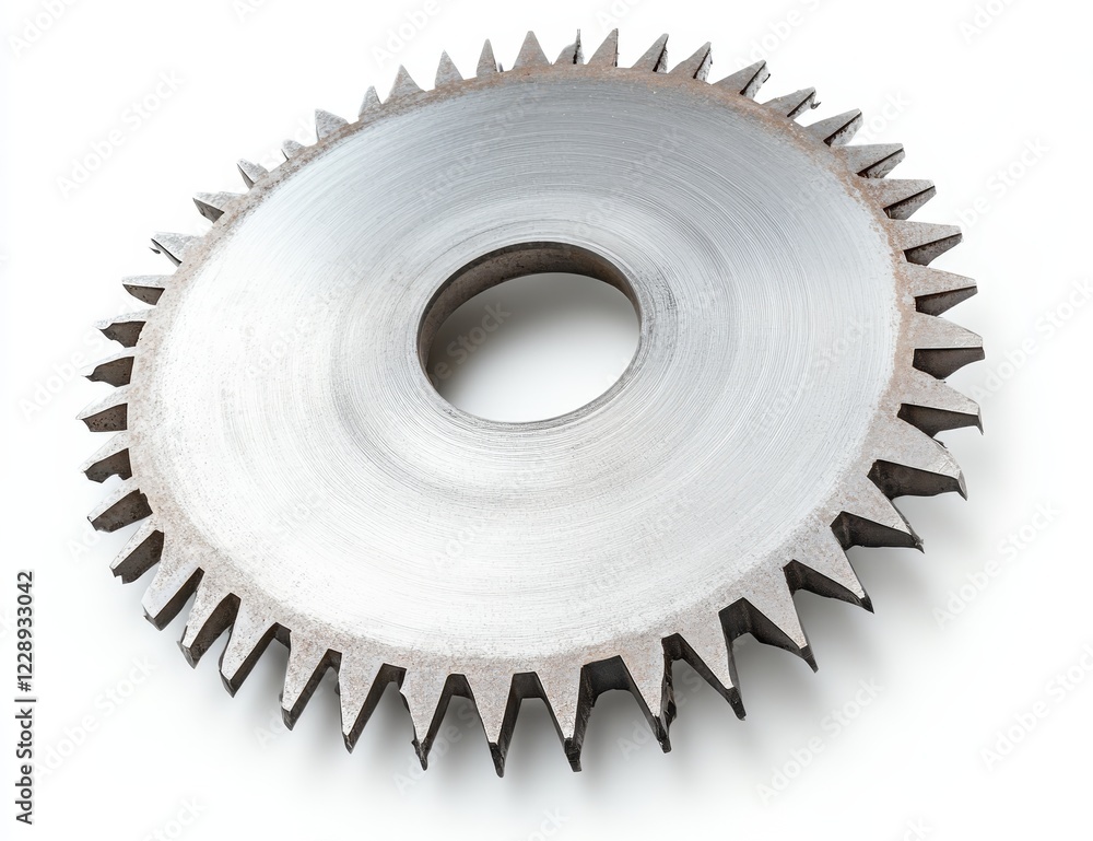 Circular saw blade with sharp teeth on white background. Circular saw blade with sharp teeth on white background.