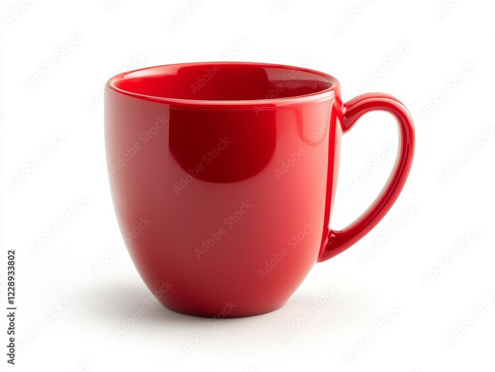 Red ceramic mug isolated on white background. Red ceramic mug isolated on white background.