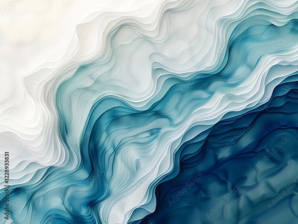 Obraz premium A modern and professional abstract background with a gradient effect, transitioning between white and blue tones, emphasizing clarity and brightness