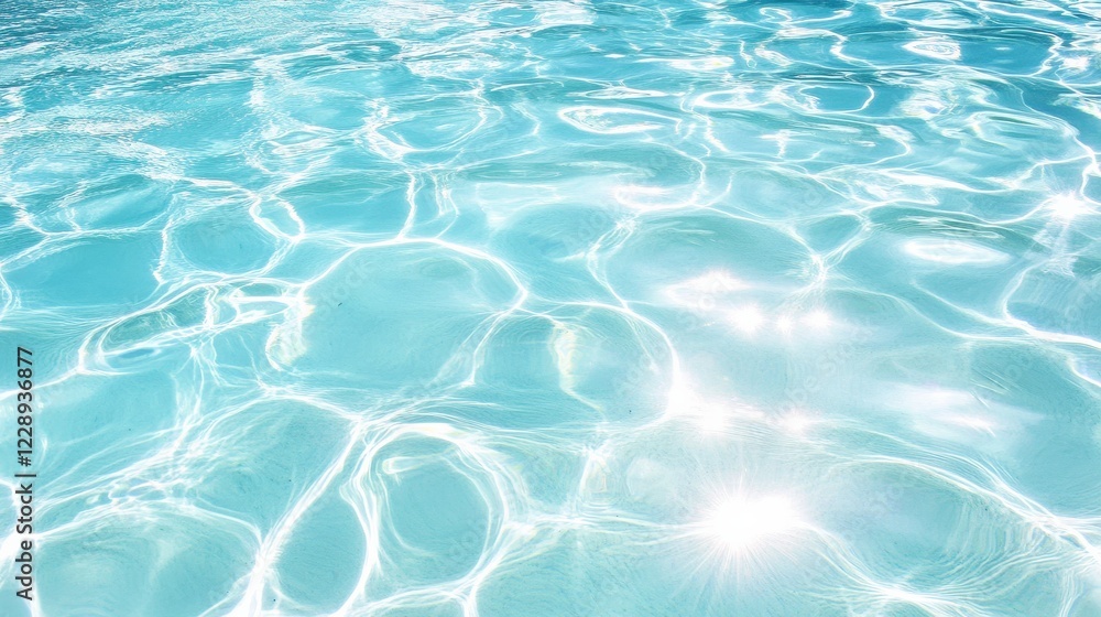 Serene turquoise water surface with shimmering reflections under bright sunlight Serene turquoise water surface with shimmering reflections under bright sunlight