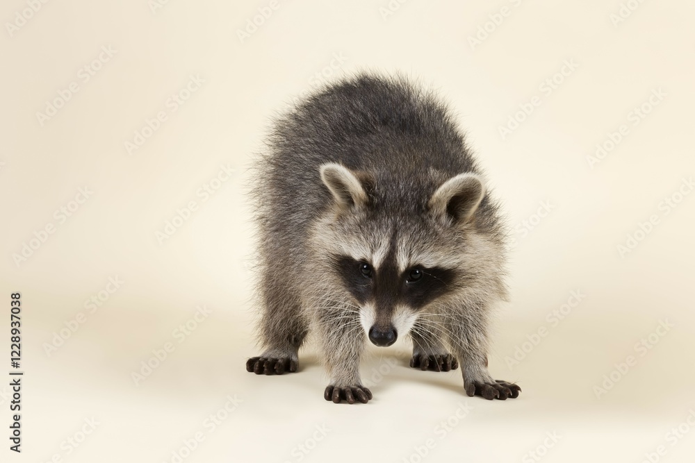 Obraz premium Raccoon (Procyon lotor), young animal, age 4 months, captive, Germany, Europe