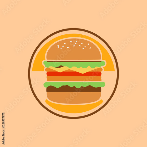 Burger house logo. Logotype for restaurant or cafe or fast food