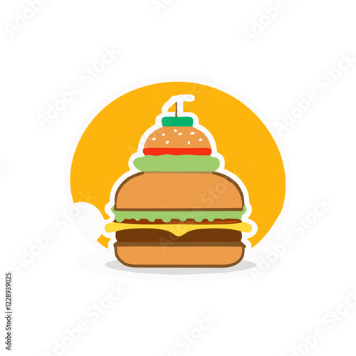 Burger house logo. Logotype for restaurant or cafe or fast food