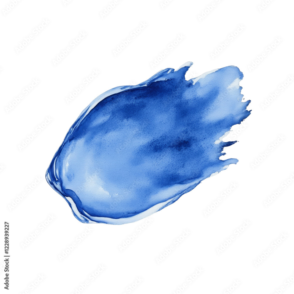 Blue Watercolor Splash Showcasing Brushstroke Technique Blue Watercolor Splash Showcasing Brushstroke Technique