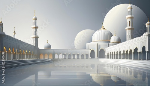 Luxury white background islamic ramadan eid al fitr