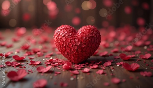 Valentain day celebration red heart on a red background