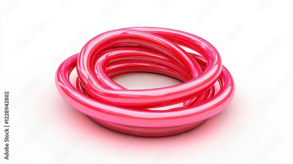 Glossy Red Plastic Tubes Twisted for Creative Background Use Glossy Red Plastic Tubes Twisted for Creative Background Use