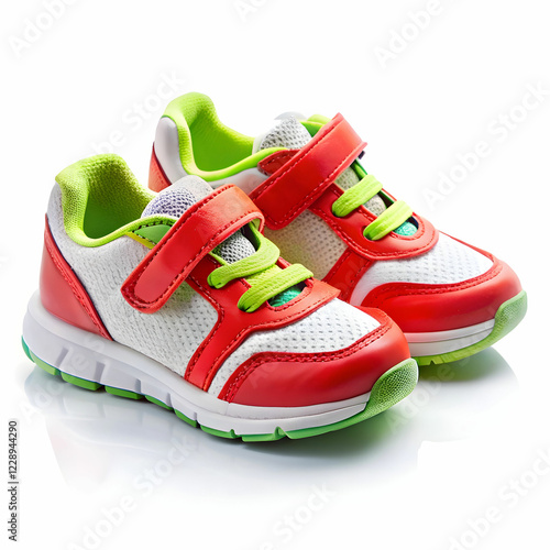 Active Kids: Junior Sport Sneakers Isolated on a White Background