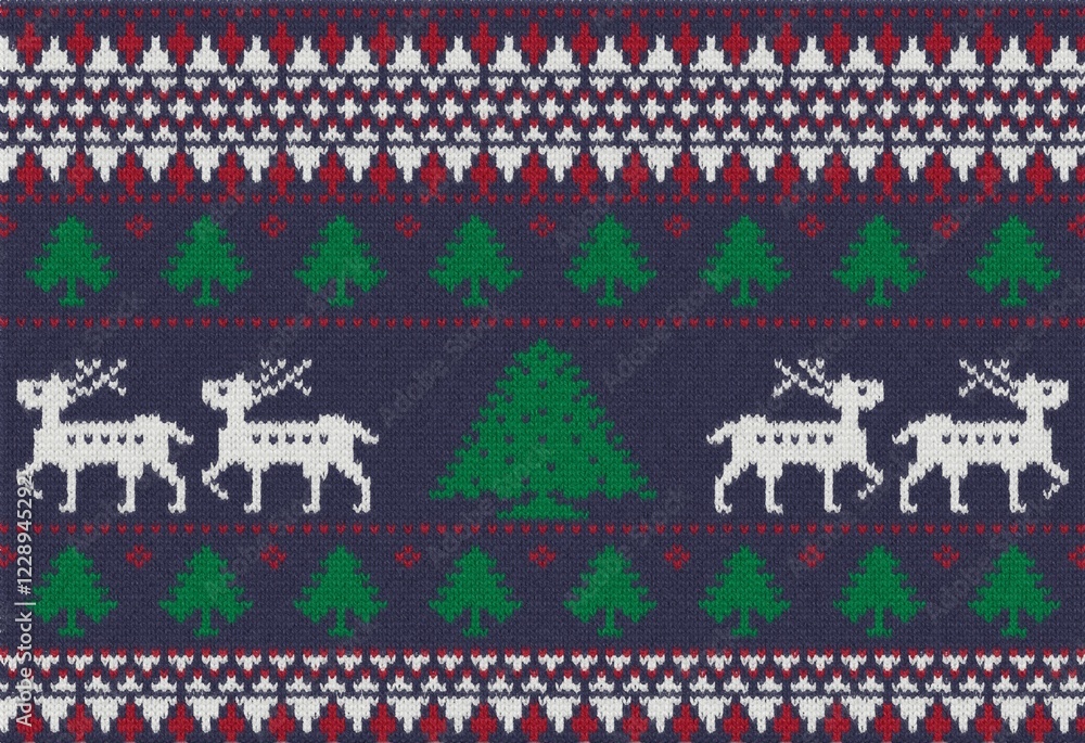 Christmas knit prints. Seamless pattern. Red knitted borders. Sweater winter textures. Fair isle traditional backgrounds. Holiday ornaments. Christmas knit prints. Seamless pattern. Red knitted borders. Sweater winter textures. Fair isle traditional backgrounds. Holiday ornaments.