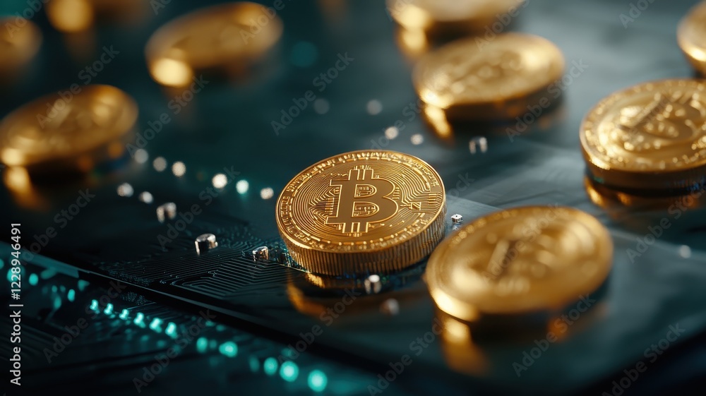 Shiny Bitcoin BTC golden coins stacked, symbolizing the rise of cryptocurrency and digital wealth in modern finance. Shiny Bitcoin BTC golden coins stacked, symbolizing the rise of cryptocurrency and digital wealth in modern finance.