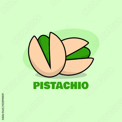 National Pistachio Day to celebrate on February 26th. Illustration of pistachio nuts on bright green background. Food event banner.