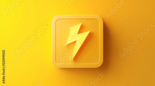 3D Yellow Charger Symbol and Yellow Thunder Sign Adobe Stock Photo
