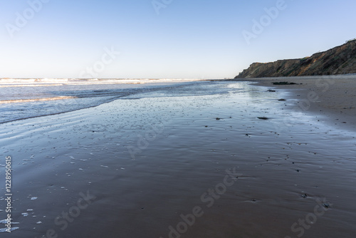 Cliffs and beach in West Runton, Norfolk, England, UK photo