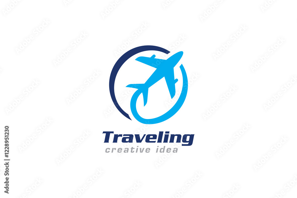 Creative Traveling Concept Logo Design Template Creative Traveling Concept Logo Design Template