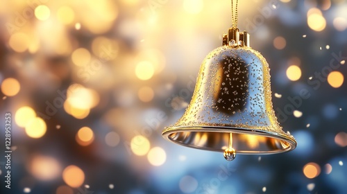 Wallpaper Mural isolated gold bell. 3d bell realistic illustration Torontodigital.ca