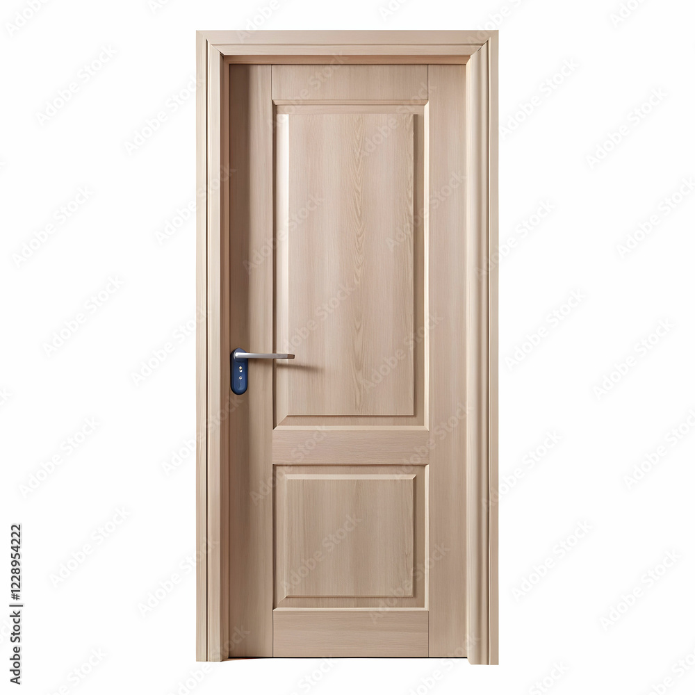 Classic Design: Panel Door Isolated on a White Background Classic Design: Panel Door Isolated on a White Background