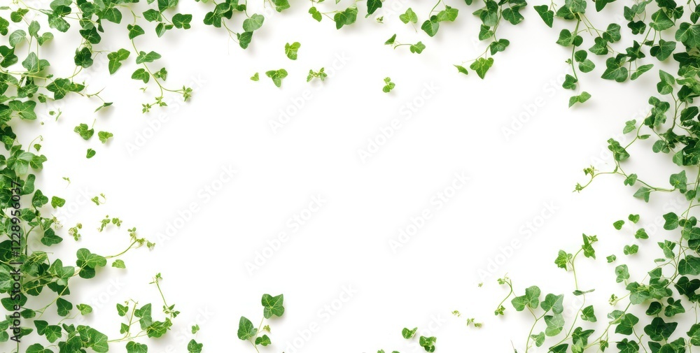 Green leaves frame on white background. Green leaves frame on white background.