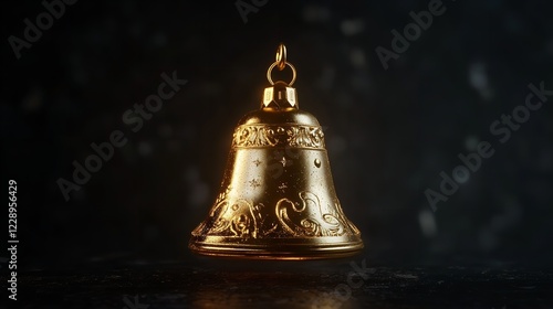 isolated gold bell. 3d bell realistic illustration