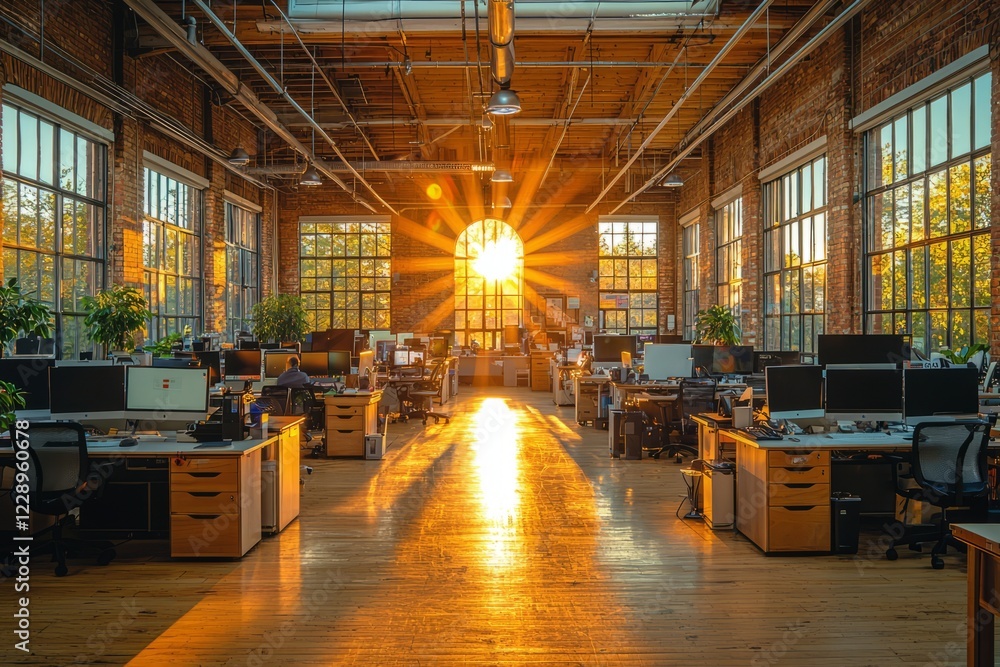 Sunlit Office Space Modern Brick Building Design Sunlit Office Space Modern Brick Building Design