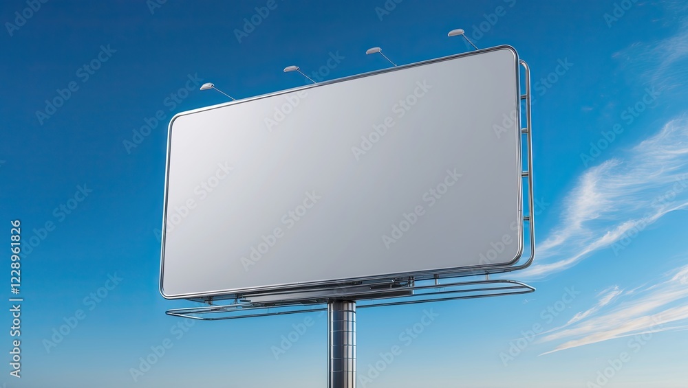 Obraz premium Mockup blank billboard white space on bluesky background