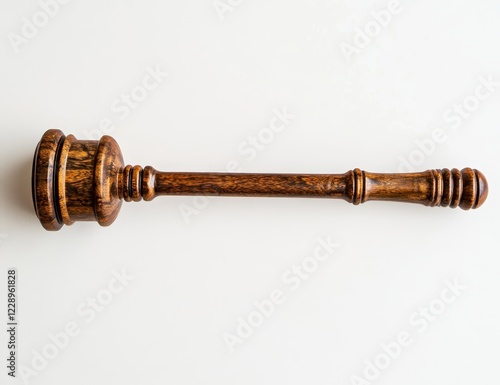 Wooden gavel isolated on white background. (1) photo