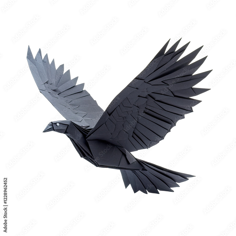 Obraz premium Detailed Paper Condor Craft, Isolated on transparent background, Capturing the Artistry and Elegance of Origami Birds