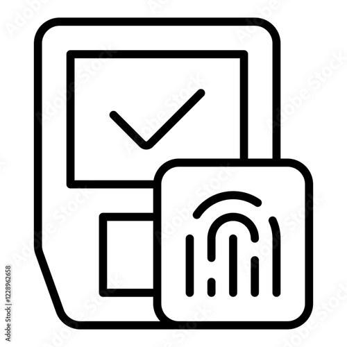 Fingerprint Identification line icon
