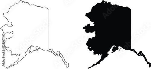 Alaska state map icon design on white background