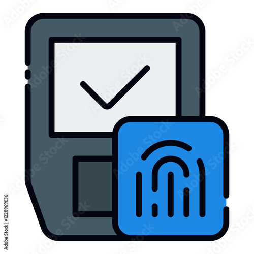 Fingerprint Identification filled line icon