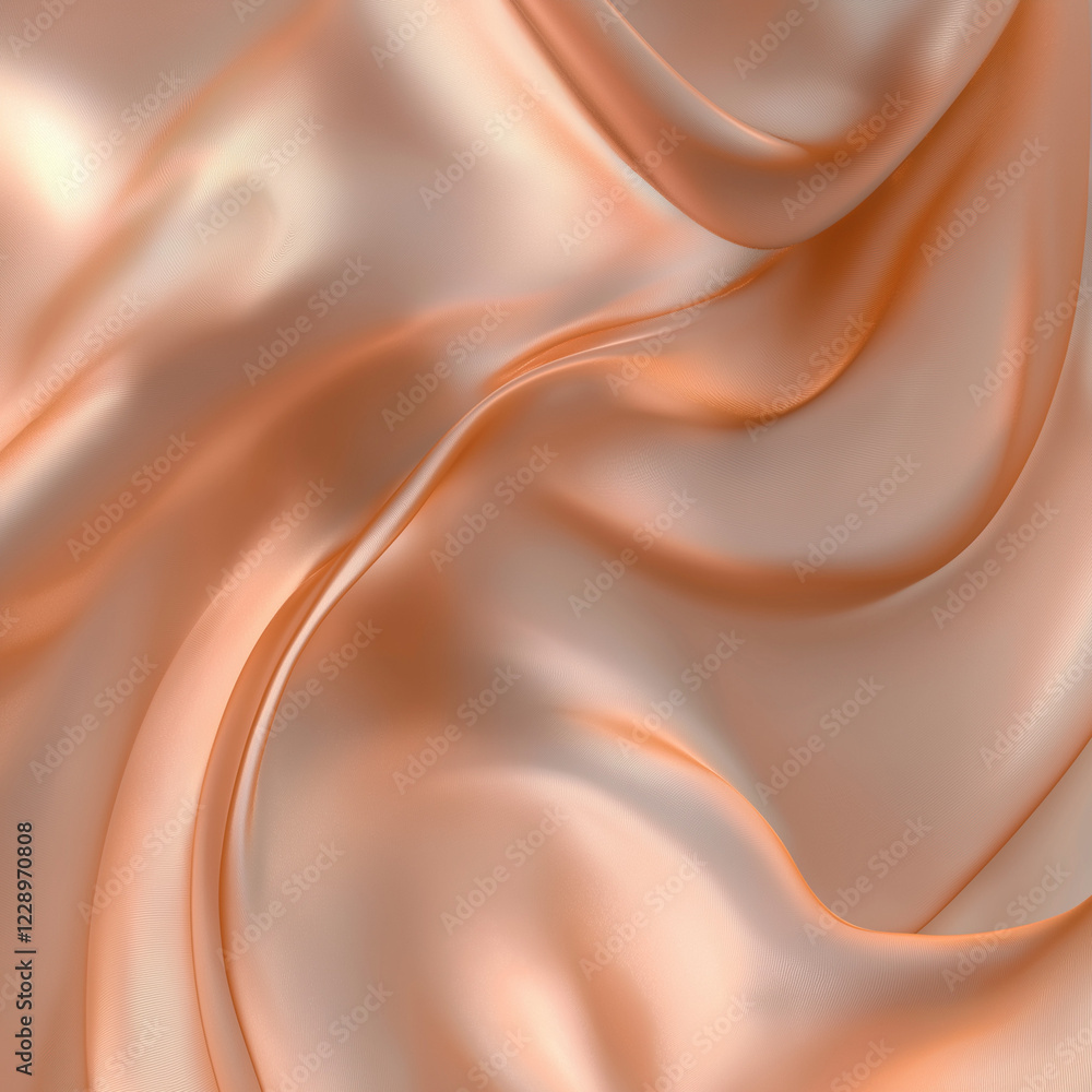 Fototapeta premium Exquisite light peach or beige material with smooth wavy texture 