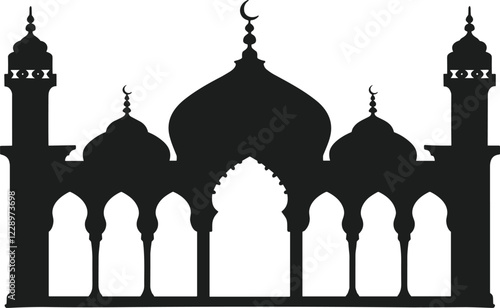 Islamic Mosque Silhouette Vector – Elegant Architectural Design