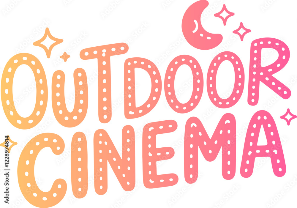 Outdoor Cinema Sticker. Outdoor Cinema Sticker.