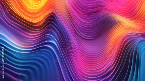 Wallpaper Mural A digital neon background featuring glowing stripped lines in bold bright colors Creating a high-energy modern aesthetic with smooth gradient blending Torontodigital.ca