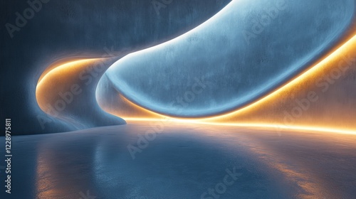 A clean, parlaq abstract pattern with luminous edges and smooth shapes 