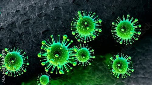 Microscopic Virus 3D Animation Stock Footage photo