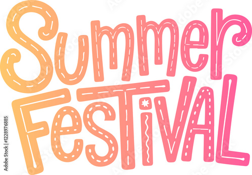 Summer Festival Road Trip Typography.