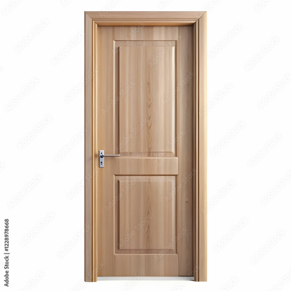 Classic Design: Panel Door Isolated on a White Background Classic Design: Panel Door Isolated on a White Background