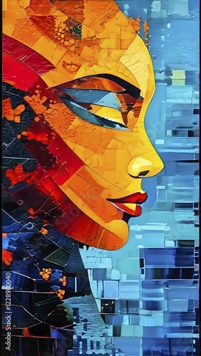 AI generated illustration of abstract art in vibrant colors photo