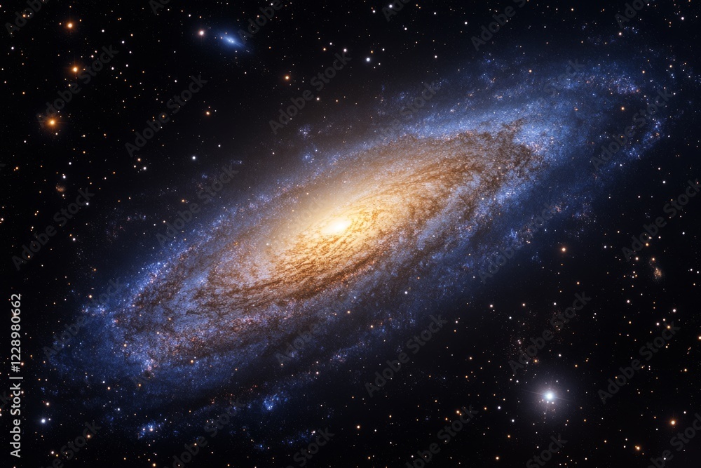 Fototapeta premium Majestic Spiral Galaxy Cosmic Dust Stars Nebula