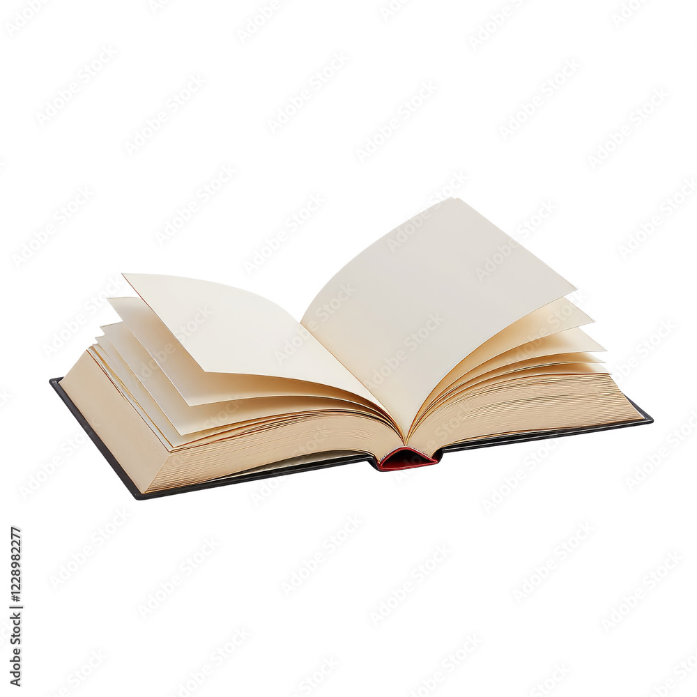 Open Book Displaying Blank Pages with Curled Edges on Dark Cover Open Book Displaying Blank Pages with Curled Edges on Dark Cover
