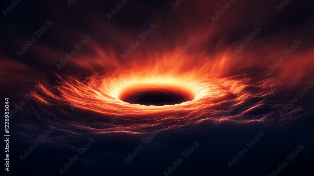 Fototapeta premium A hole in the ground with fire coming out of it. The hole is surrounded by a lot of fire