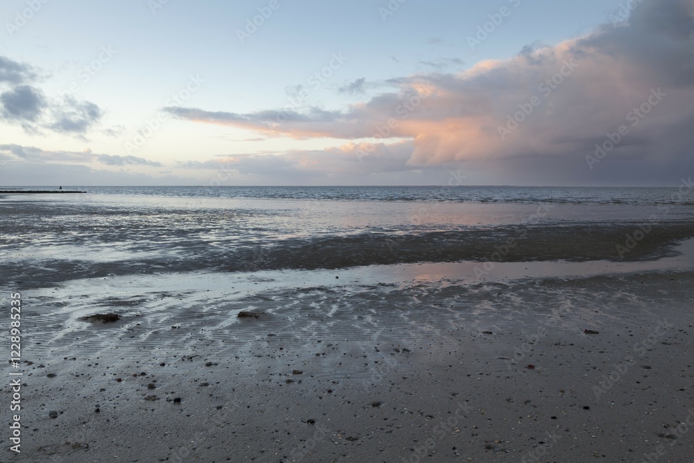 Evening atmosphere in the Lower Saxon Wadden Sea National Park, Neuharlingersiel, East Frisia, North Sea Coast, Lower Saxony, Germany, Europe Evening atmosphere in the Lower Saxon Wadden Sea National Park, Neuharlingersiel, East Frisia, North Sea Coast, Lower Saxony, Germany, Europe