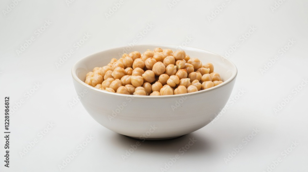 A minimalist bowl of plain chickpeas with a light drizzle of lemon juice and a sprinkle of paprika, served in a simple white ceramic bowl, Chickpeas centered A minimalist bowl of plain chickpeas with a light drizzle of lemon juice and a sprinkle of paprika, served in a simple white ceramic bowl, Chickpeas centered
